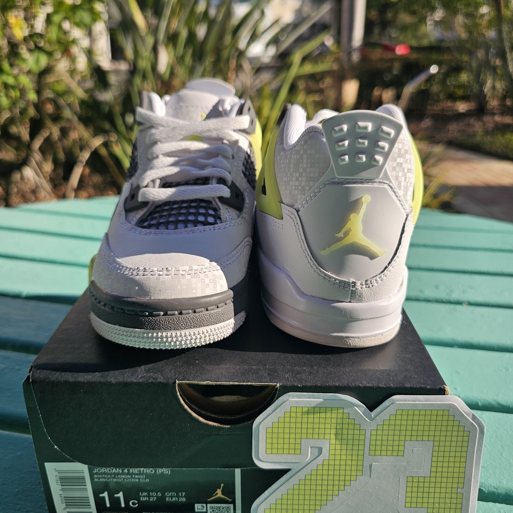 Jordan Kids White and Yellow Sneakers